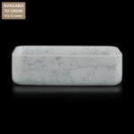 Bianco Carrara Marble Rectangular Honed Stone Basin SS22
