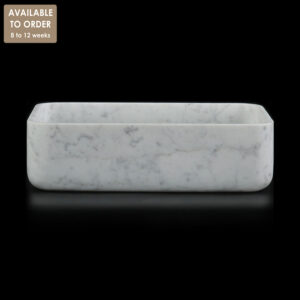 Bianco Carrara Marble Rectangular Honed Stone Basin SS22