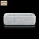 Bianco Carrara Marble Rectangular Honed Stone Basin SS23
