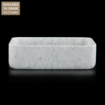 Bianco Carrara Marble Rectangular Honed Stone Basin SS24
