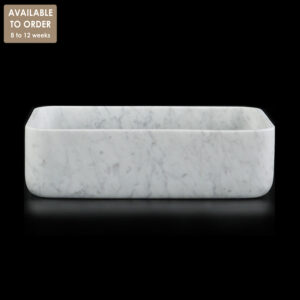 Bianco Carrara Marble Rectangular Honed Stone Basin SS24