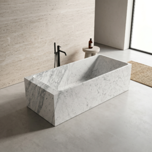 Bianco Carrara Marble Honed Bathtub