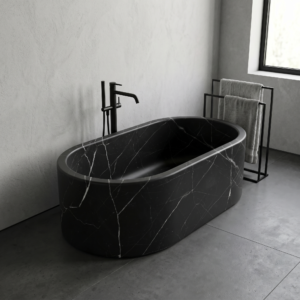Nero Marquina Marble Honed Bathtub