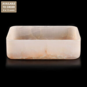 Pink Onyx Rectangular Honed Basin SS15
