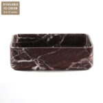 Rosso Levanto Marble Rectangular Honed Basin SS25