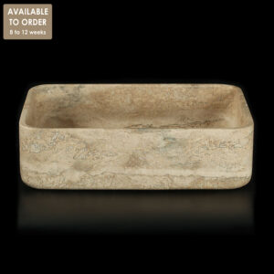 Travertine Silver Rectangular Honed Basin SS34