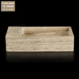 Travertine Silver Filled Honed Wall Mounted Basin SS02