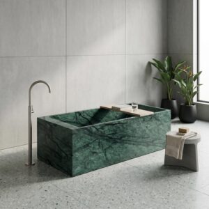 Verde Green Marble Honed Bathtub