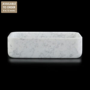 Bianco Carrara Marble Rectangular Honed Stone Basin SS25