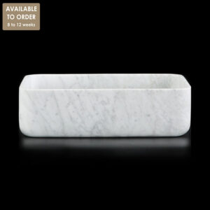 Bianco Carrara Marble Rectangular Honed Stone Basin SS27