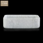 Bianco Carrara Marble Rectangular Honed Stone Basin SS28