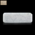 Bianco Carrara Marble Rectangular Honed Stone Basin SS29