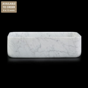 Bianco Carrara Marble Rectangular Honed Stone Basin SS29