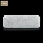 Bianco Carrara Marble Rectangular Honed Stone Basin SS30