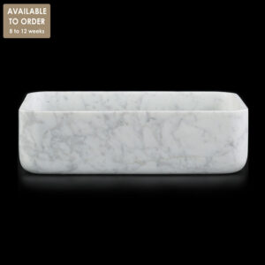Bianco Carrara Marble Rectangular Honed Stone Basin SS30