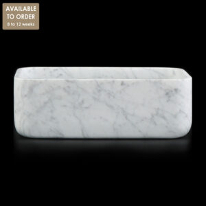 Bianco Carrara Marble Rectangular Honed Stone Basin SS32