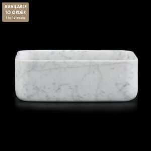 Bianco Carrara Marble Rectangular Honed Stone Basin SS33
