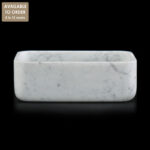 Bianco Carrara Marble Rectangular Honed Stone Basin SS34