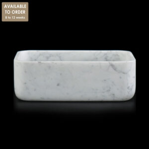 Bianco Carrara Marble Rectangular Honed Stone Basin SS34