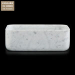 Bianco Carrara Marble Rectangular Honed Stone Basin SS35