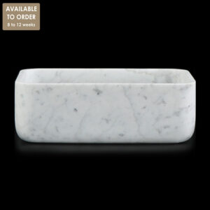 Bianco Carrara Marble Rectangular Honed Stone Basin SS35