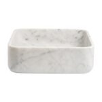 Italian Bianco Carrara Marble Square Honed Stone Basin 301