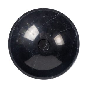 Nero Marquina Marble Round Polished Stone Basin MAR7