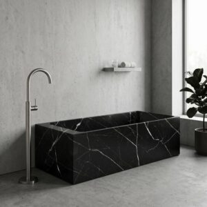 Nero Marquina Marble Honed Bathtub