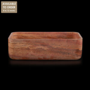 Rosso Travertine Filled Rectangular Honed Stone Basin SS26
