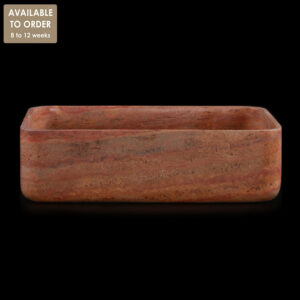 Rosso Travertine Filled Rectangular Honed Stone Basin SS28