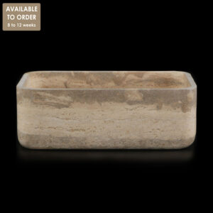 Travertine Silver Rectangular Honed Stone Basin SS47