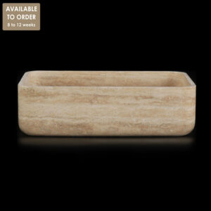 Travertine Silver Rectangular Honed Stone Basin SS37