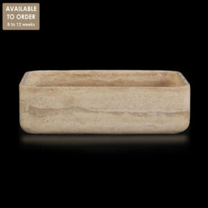Travertine Silver Rectangular Honed Stone Basin SS38