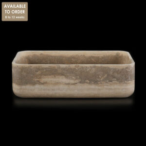 Travertine Silver Rectangular Honed Stone Basin SS39