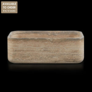 Travertine Silver Rectangular Honed Stone Basin SS48