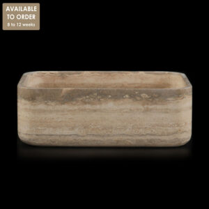 Travertine Silver Rectangular Honed Stone Basin SS49