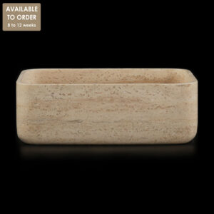 Travertine Silver Rectangular Honed Stone Basin SS50