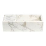 Vagly Gold Marble Rectangular Honed Wall Mounted Basin (MH4)