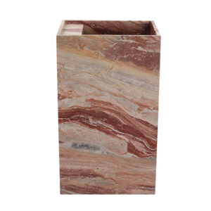 Arabescato Rosso Marble Honed Rectangular Freestanding Basin 2201