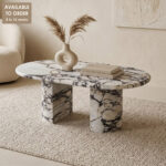 Calacatta Viola Marble Ellipse Coffee Table