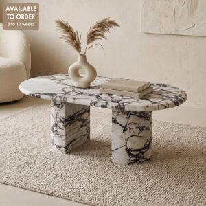 Calacatta Viola Marble Ellipse Coffee Table