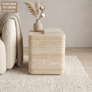 Travertine Light Monolith Side Table