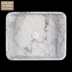 Arabescato Vagly Marble Honed Rectangular Stone Basin SS01