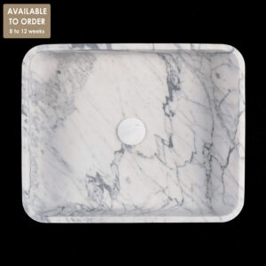 Arabescato Vagly Marble Honed Rectangular Stone Basin SS01