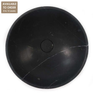 Nero Marquina Marble Round Honed Stone Basin SS07