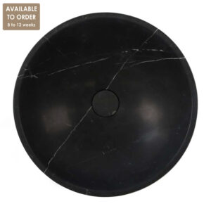 Nero Marquina Marble Round Honed Stone Basin SS08