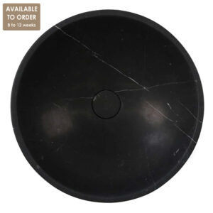 Nero Marquina Marble Round Honed Stone Basin SS09