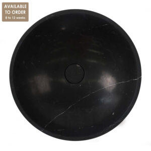 Nero Marquina Marble Round Honed Stone Basin SS10